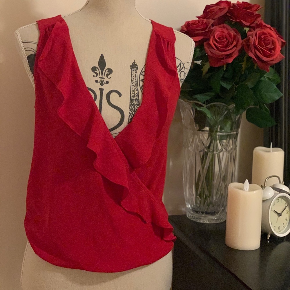 A. Byer Ruffle Tank Blouse Top - Picture 2 of 5